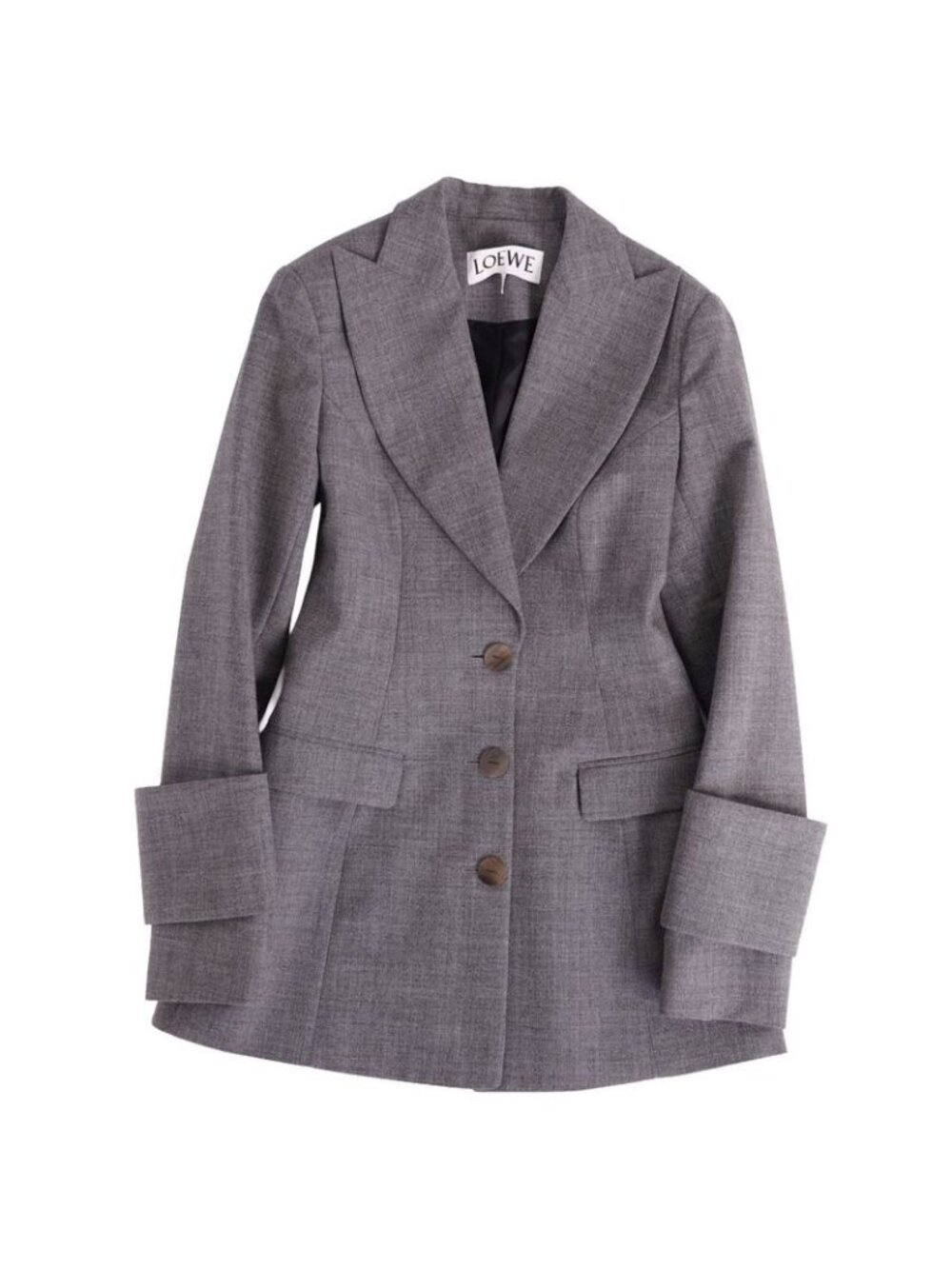 Loewe Jacket Tailored Black Leather Wool